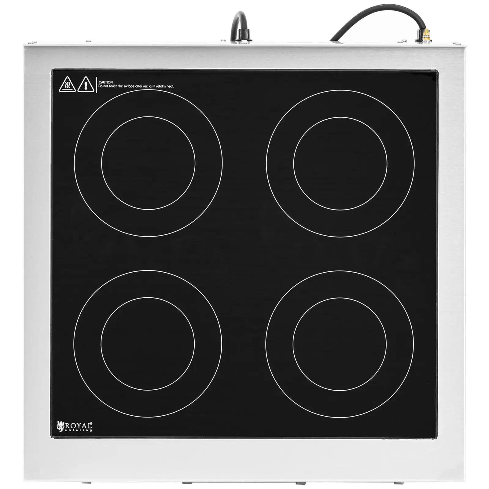 Indukční deska - 4 plotýnky - Ø 12–26 cm - přenosná - Royal Catering (Materiál: Ušlechtilá ocel)