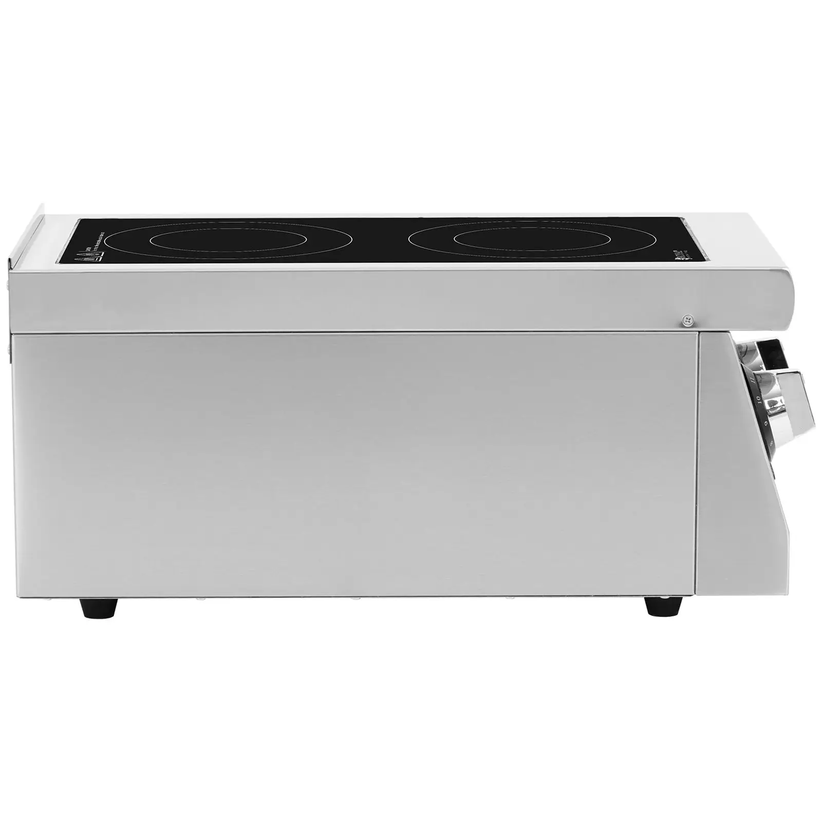 Indukční deska - 2 plotýnky - Ø 12–26 cm - přenosná - Royal Catering (Barva: Stříbrná)