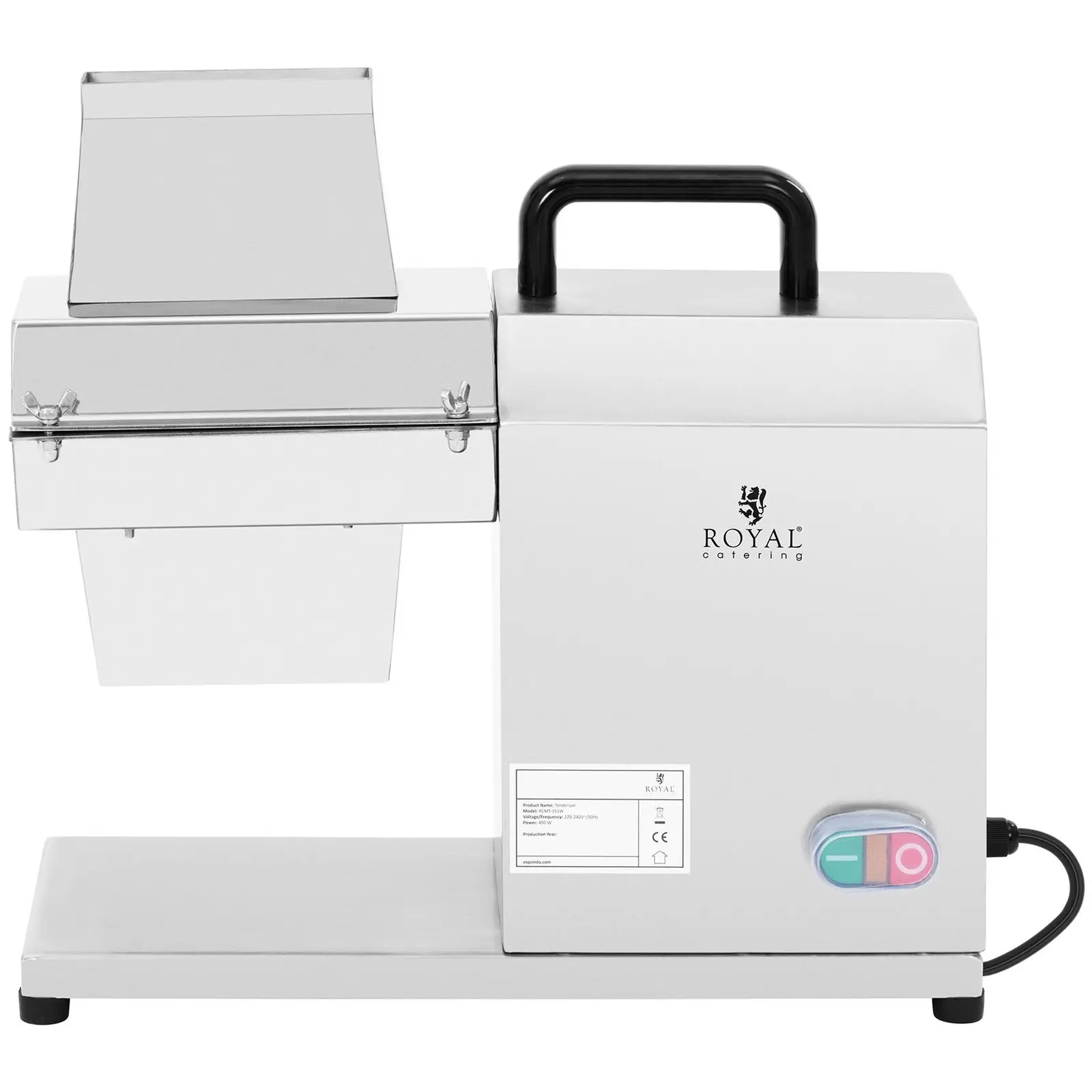 Elektrický naklepávač masa - 200 W - 120 ot/min - Royal Catering (Barva: Stříbrná)