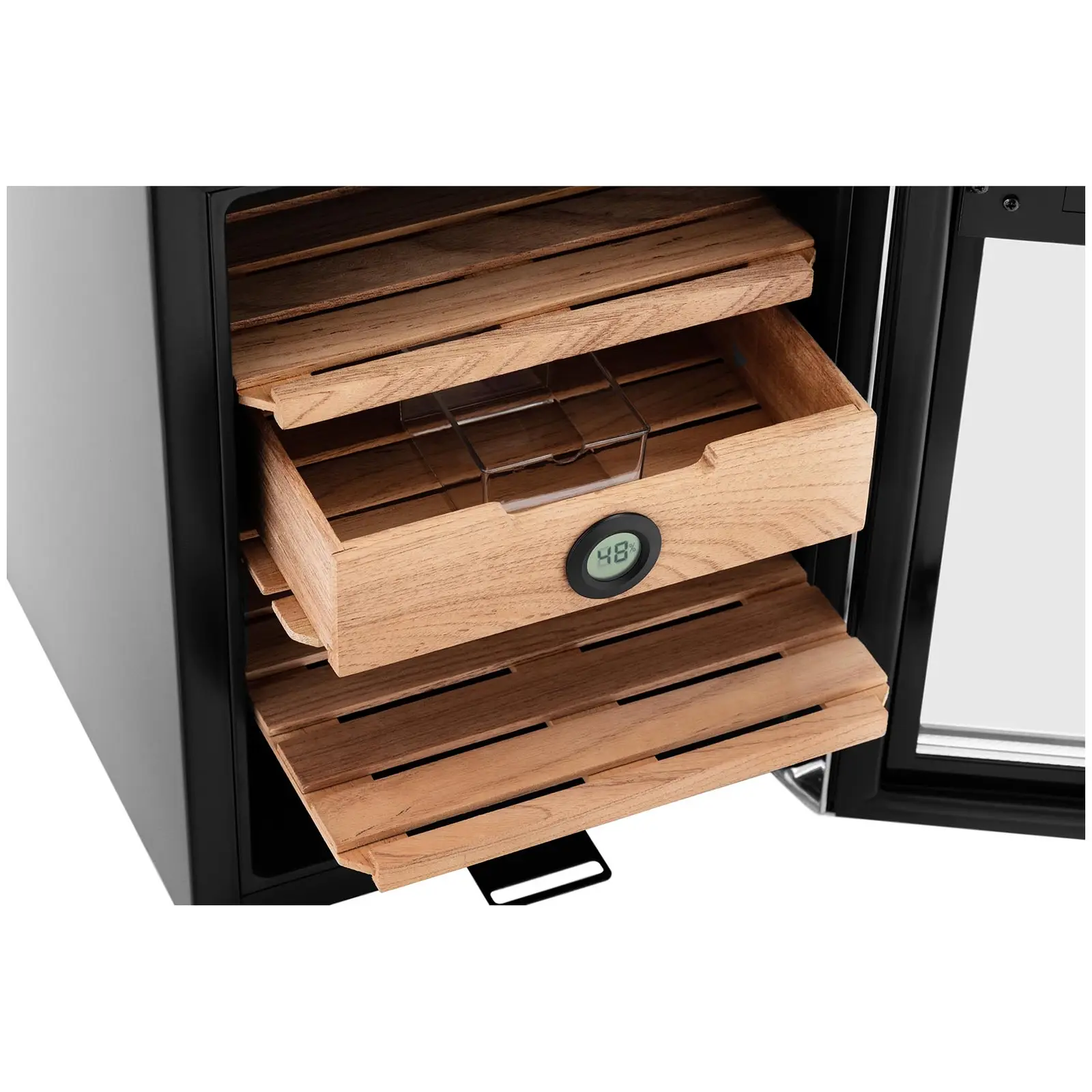 Humidor - for up to 250 cigars - with LED lighting - stainless steel and cedar wood - Royal Catering