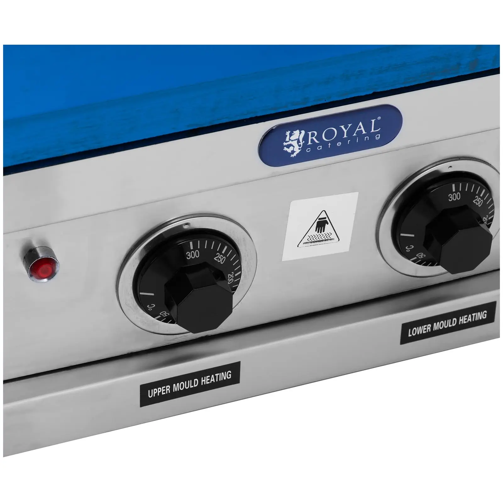 Appareil à cornet de glace - 100 - 120 gaufres/h - 74 x 124 mm - Royal Catering (Matériau(x): Acier inoxydable)