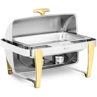 Chafing Dish - GN 1/1 - Gouden accenten - roll top motorkap - 9 L - 2 Brandstofcellen - Royal Catering