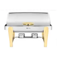 Chafing Dish - GN 1/1 - gold accents - roll top bonnet - 9 L - 2 fuel cells - Royal Catering
