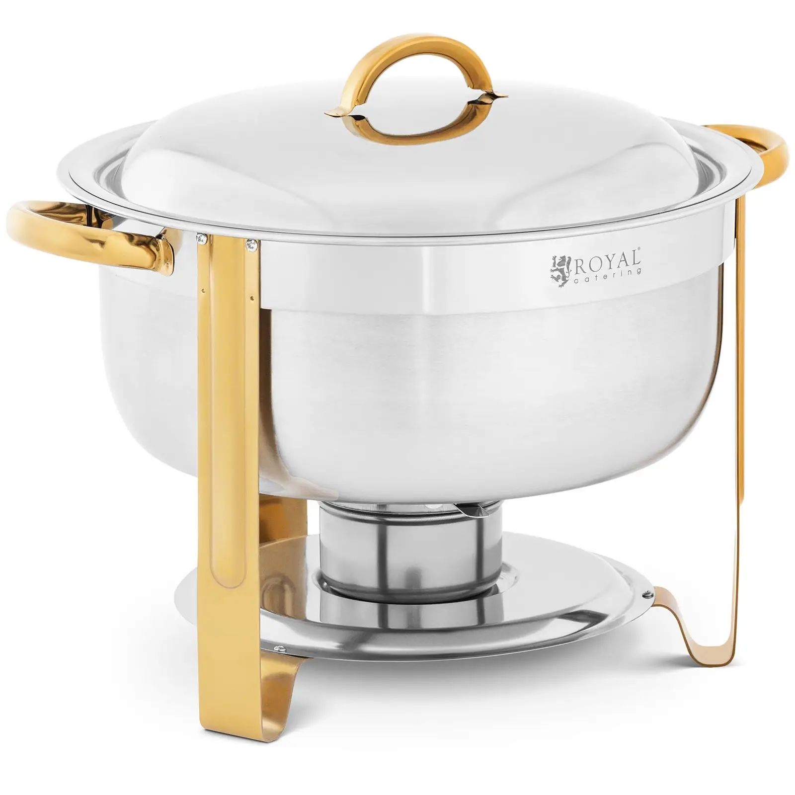 Chafing Dish - rund - Goldakzente - 4,5 L - 1 Brennstoffzelle - Royal Catering