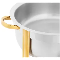 Chafing dish - okrúhly - zlaté akcenty - 4,5 l - počet palivových článkov: 1 - Royal Catering