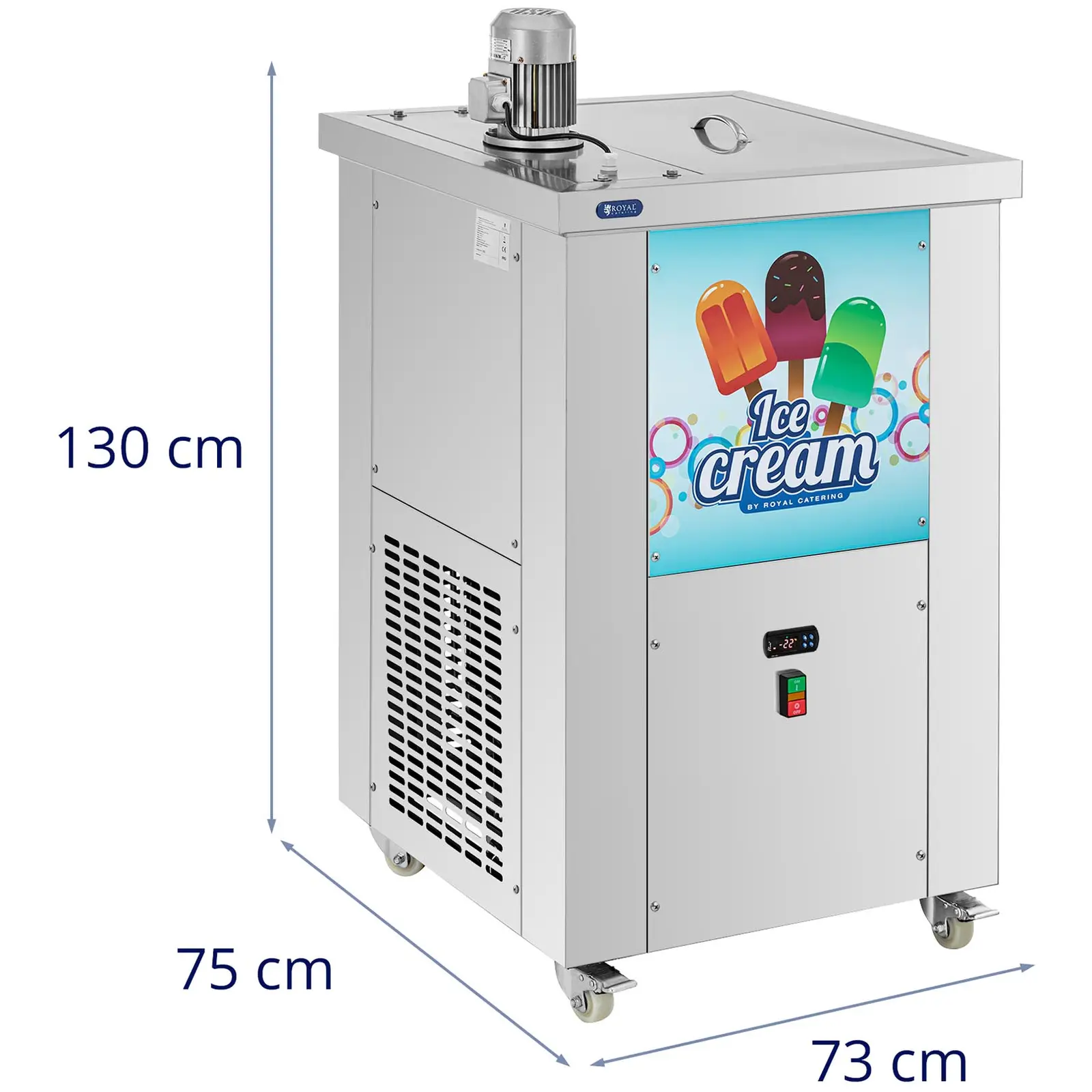 Máquina para helado - para polos - 2 moldes: 75 + 110 ml - 80 piezas (15 min) / 6000 piezas (día) - Royal Catering