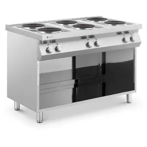 Gastro elektrische kookplaat - 15600 W - 6 platen - onderkast - Royal Catering
