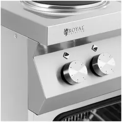Cocina eléctrica para gastronomía - 15600 W - 6 placas - con horno de convección - Royal Catering