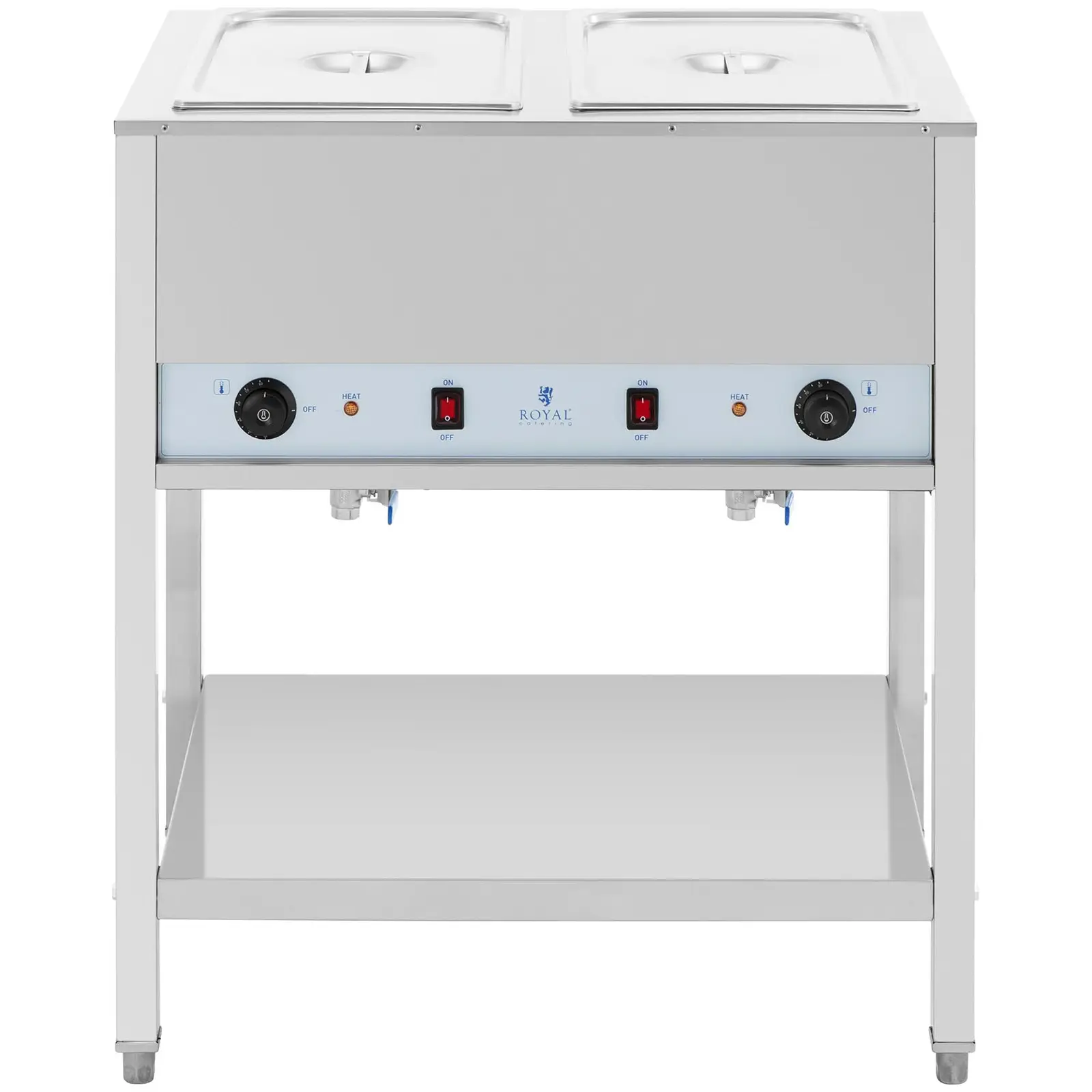Bain Marie - 1265 W - 2 x GN 1/1 - med bas - Royal Catering