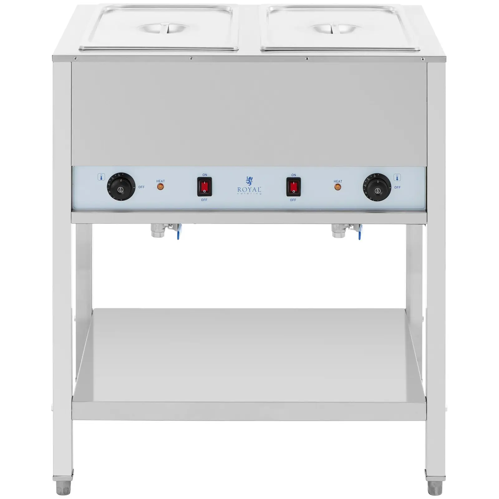 Bain Marie - 1265 W - 2 x GN 1/1 - s podstavcem - Royal Catering (Kapacita max.: 52 l)