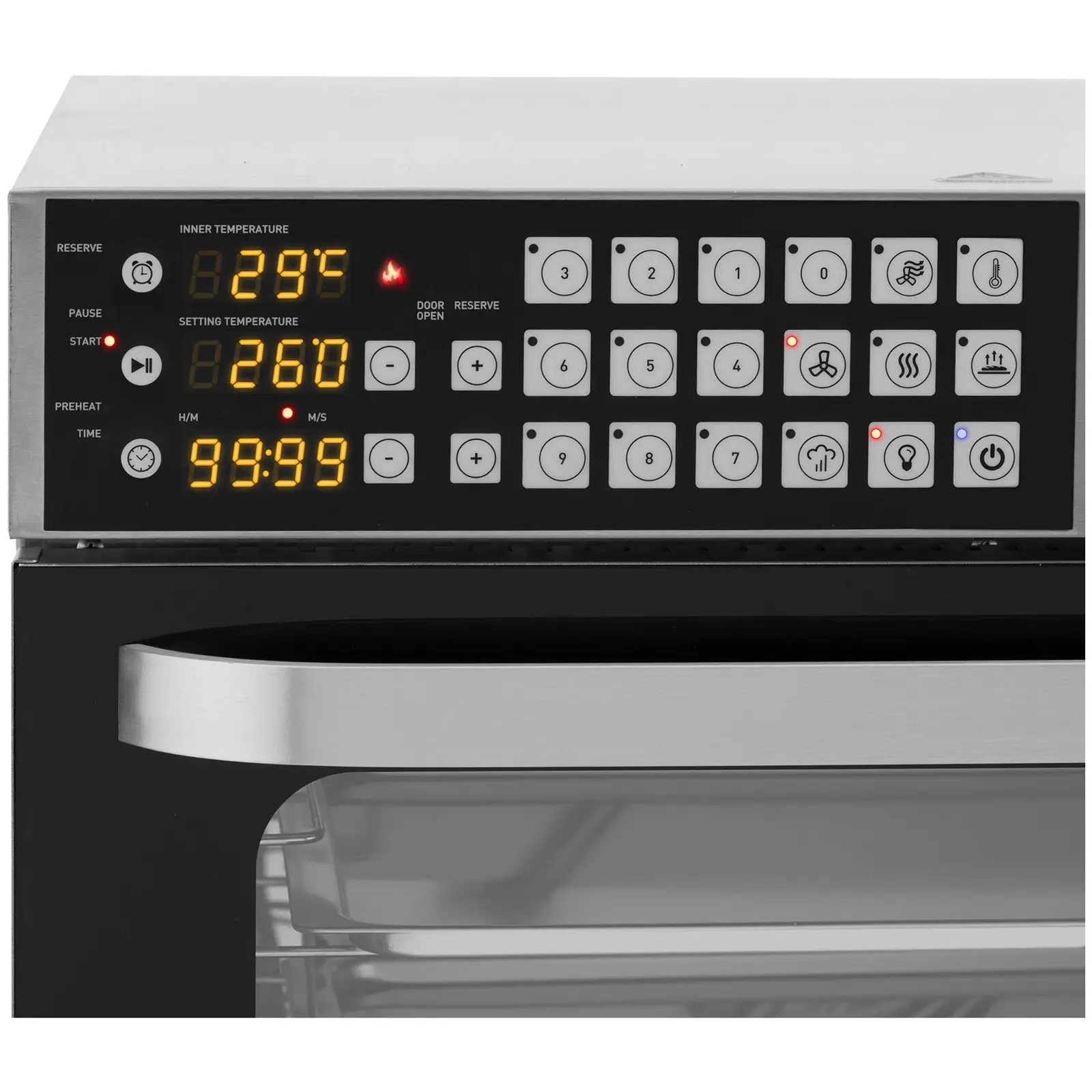 Varmluftsovn - 2800 W - nedtællingsur - 6 funktioner - 4 bageplader (Nedtællingsur: Ja)