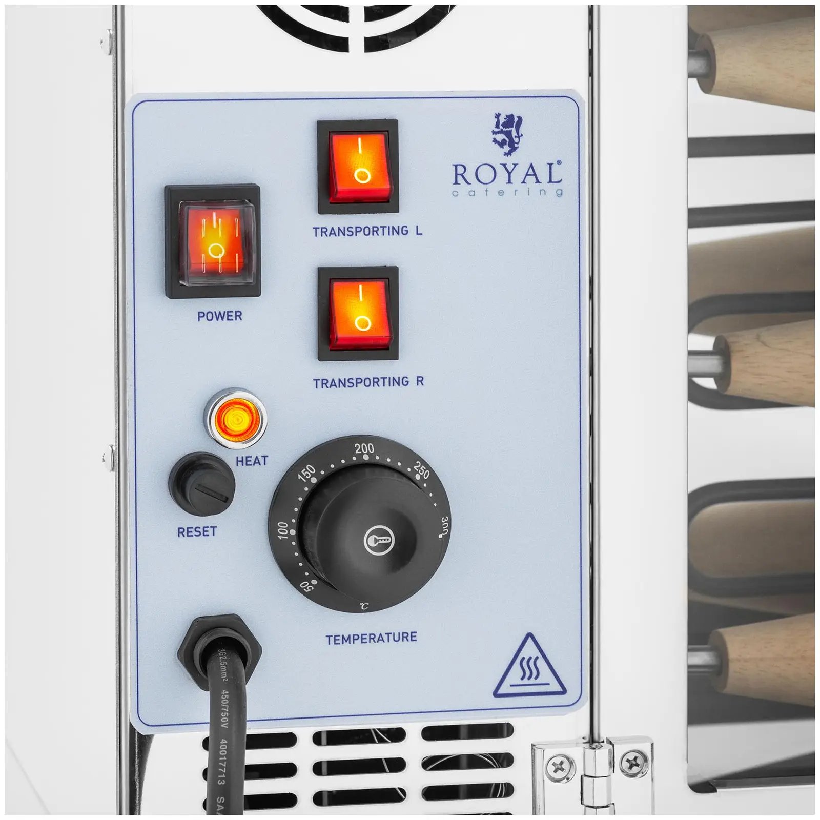 Stroj na trdelníky - 16 válečků - 3500 W - Royal Catering (Osvětlení: Ano)
