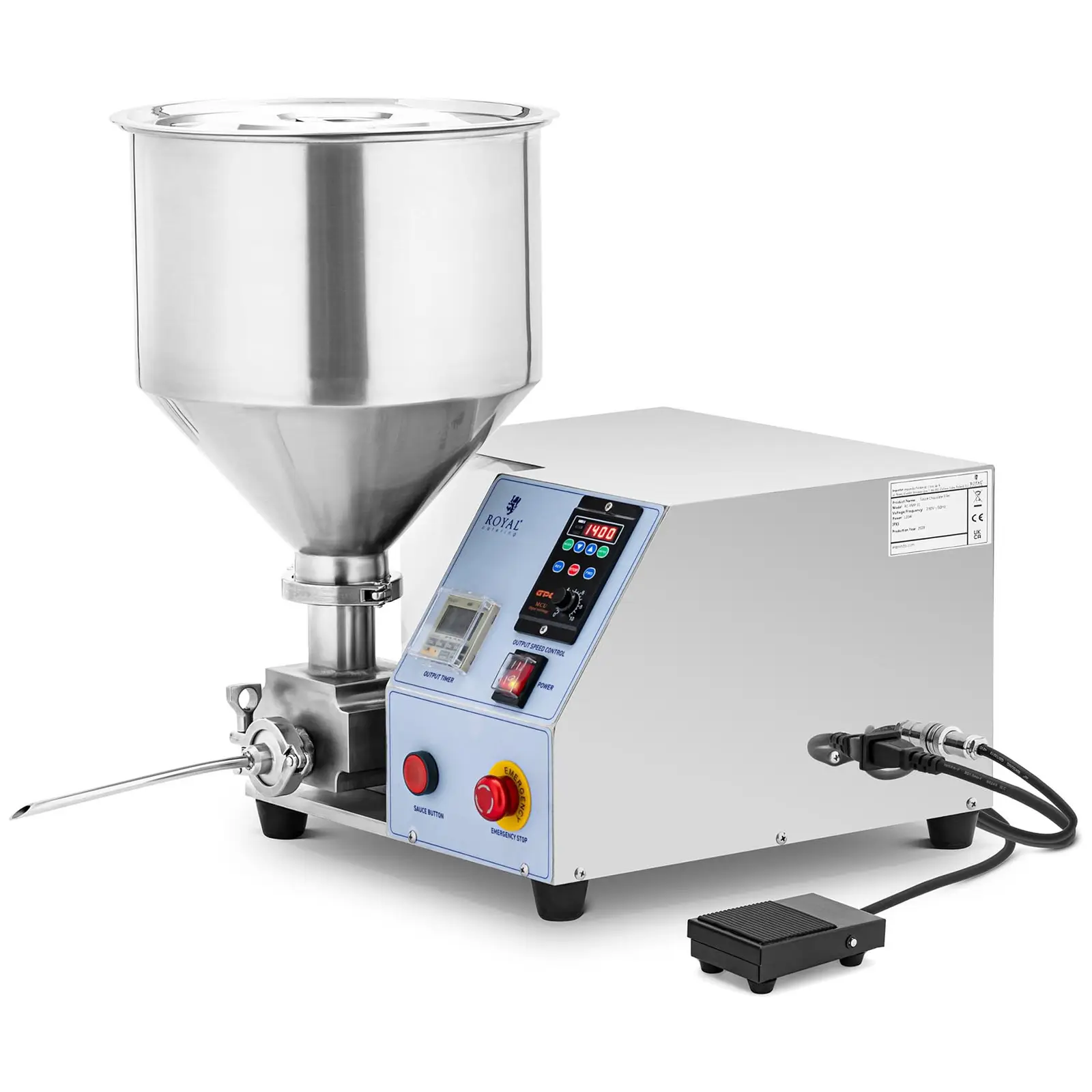 Fyllmaskin - pneumatisk - 12 L - uendelige porsjoner - Royal Catering - Produktbilde