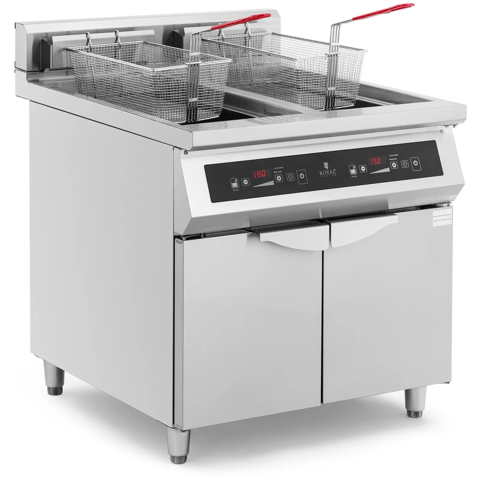 Indukciós fritőz - 2 x 30 l - 60–190 °C - Royal Catering