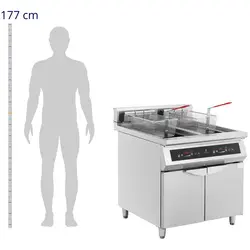 Fritadeira de indução - 2 x 30 l - 60 - 190°C - Royal Catering
