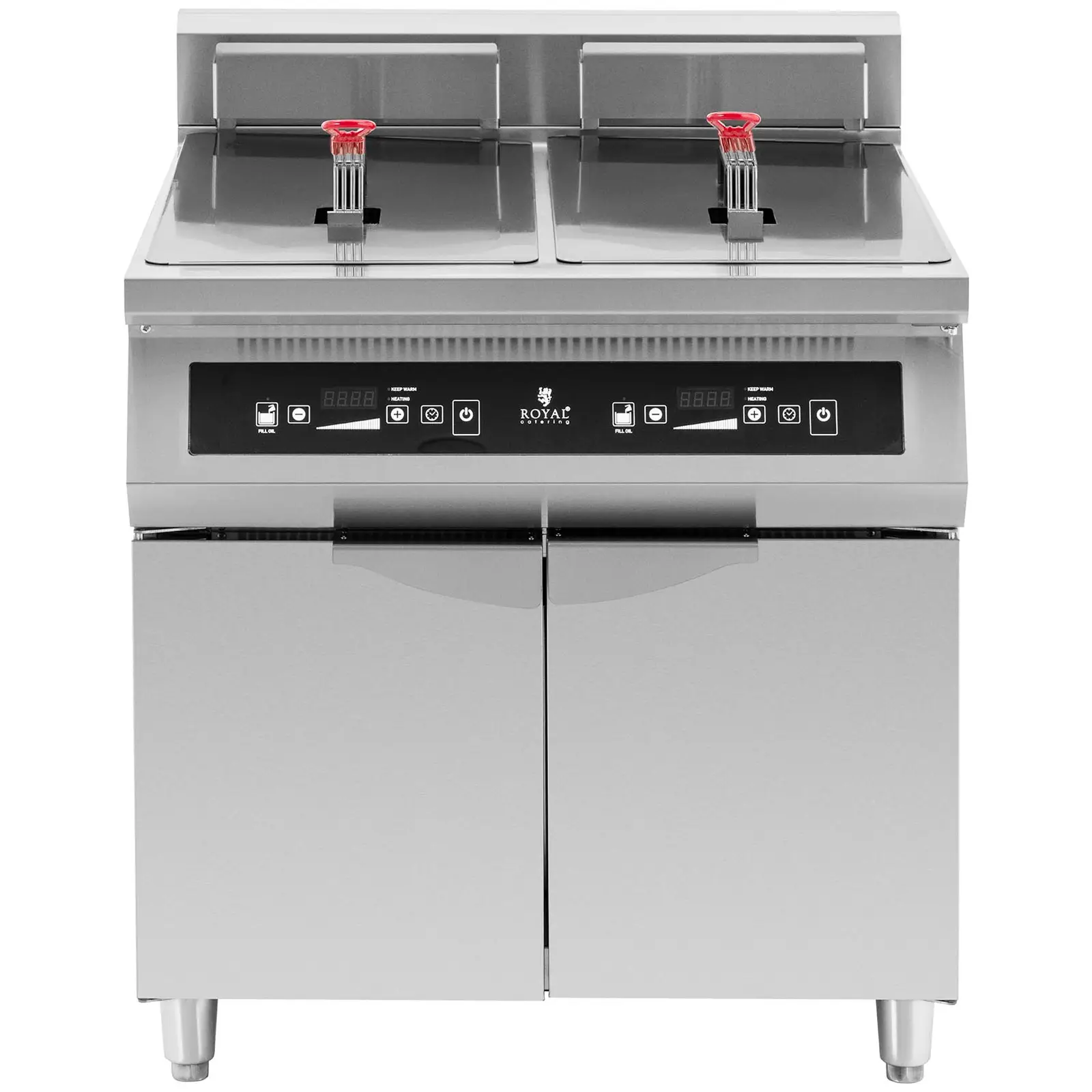 Friteuse à induction - 2 x 30 L - 60 à 190 °C - Royal Catering (Matériau(x): Acier inoxydable)