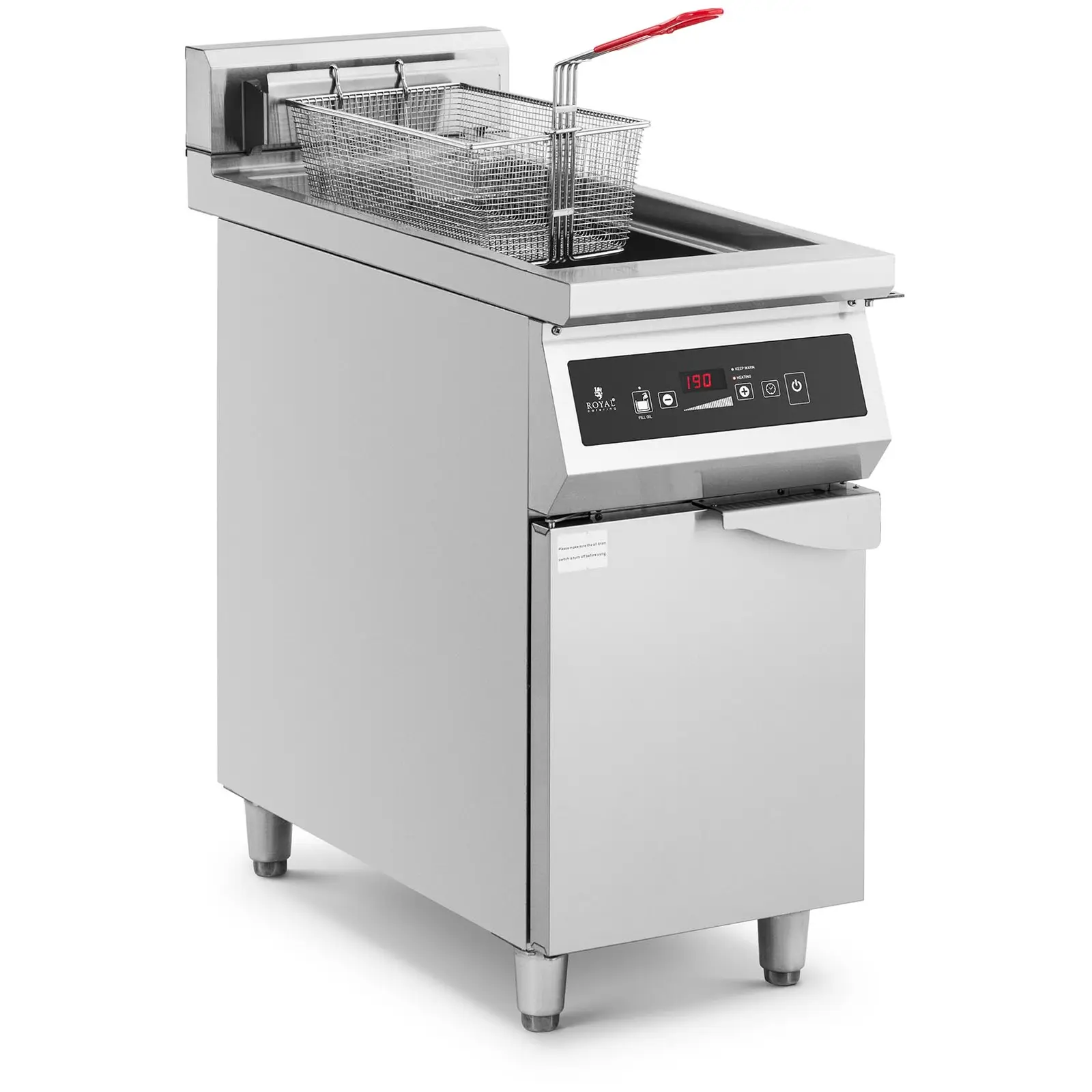 Induktionsfritteuse - 30 l - 10 000 W - 400 V - Unterschrank - Timer - Royal Catering