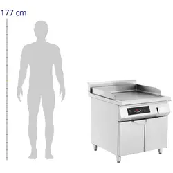 Inductiegrill - 720 x 610 mm - glad - 10000 W - Royal Catering