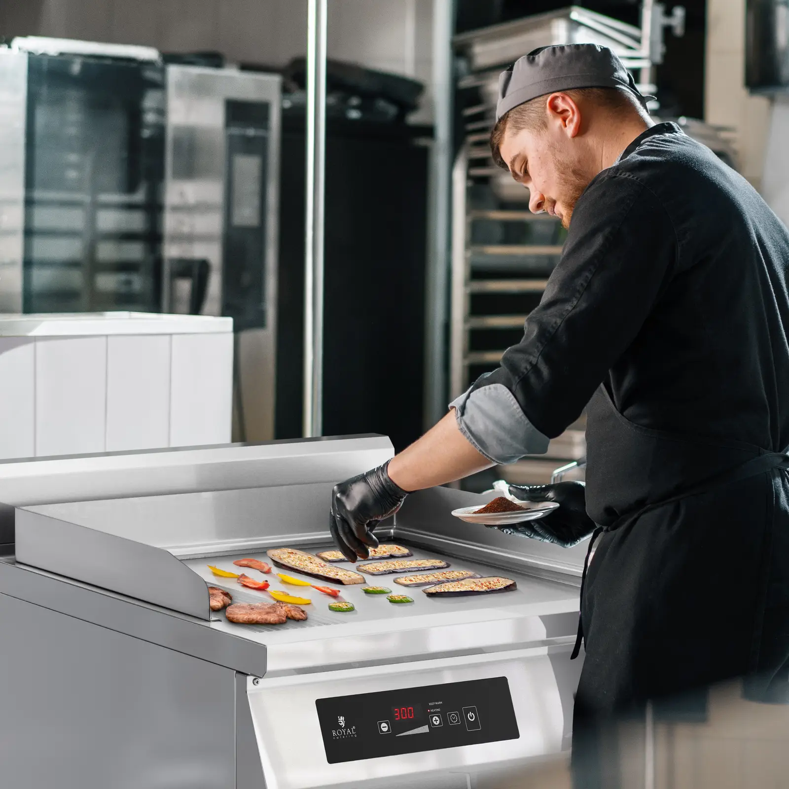 Indukciós grill - 720 x 610 mm - sima - 10000 W - Royal Catering (Grill lemez: Flat)