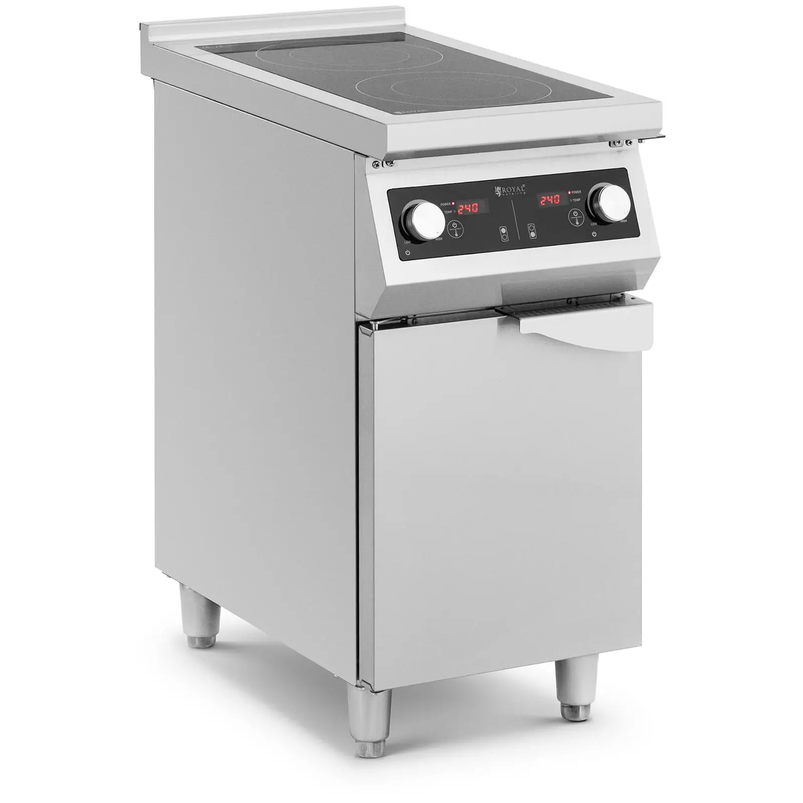 Induktionsherd - 8500 W - 2 Kochflächen - 60 - 240 °C - Stauraum - Royal Catering