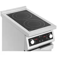 Occasion Cuisinière induction - 8500 W - 2 plaques de cuisson - 60 - 240°C - Compartiment de rangement - Royal Catering