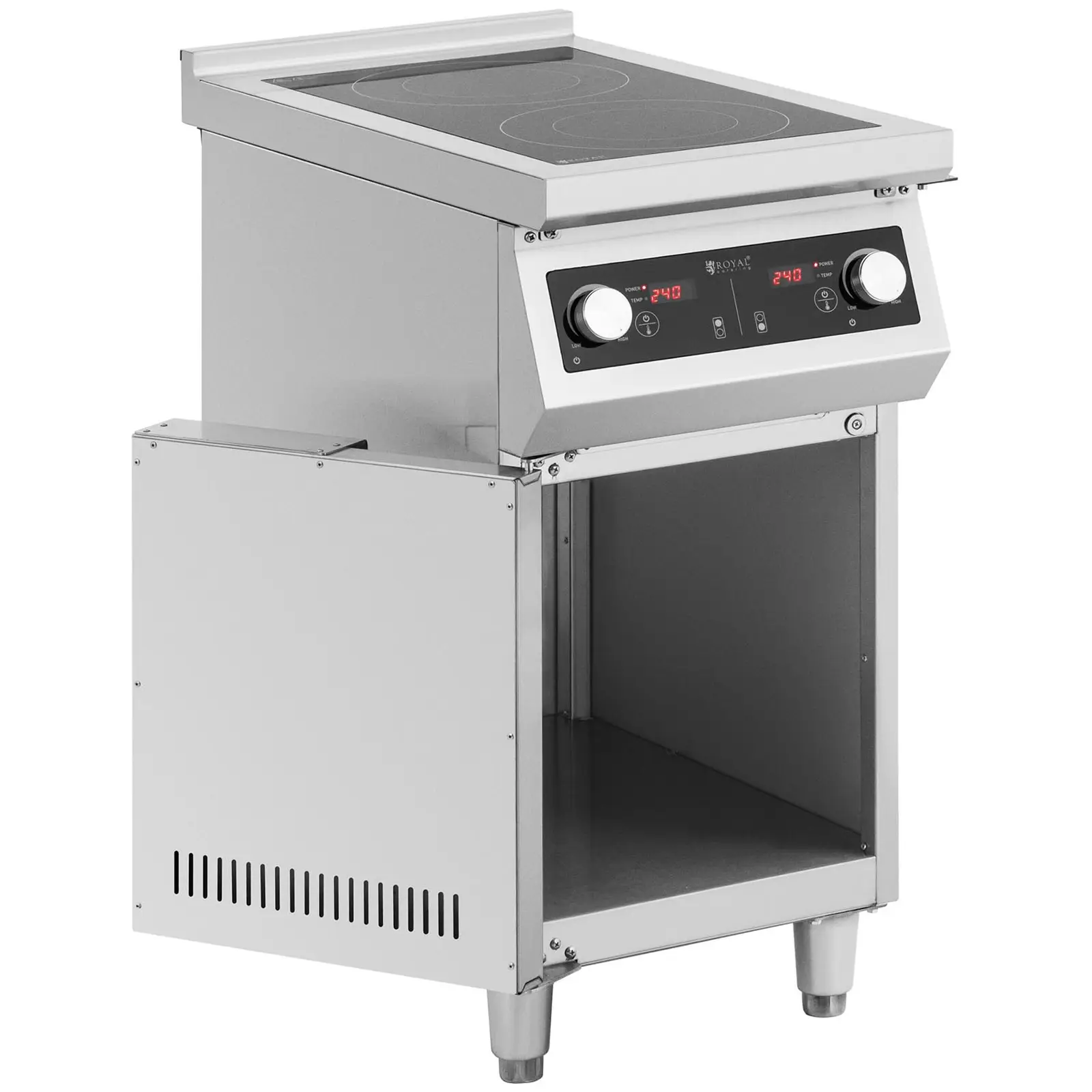 Kuchnia indukcyjna - 8500 W - 2 palniki - 60 - 240°C - miejsce do przechowywania - Royal Catering
