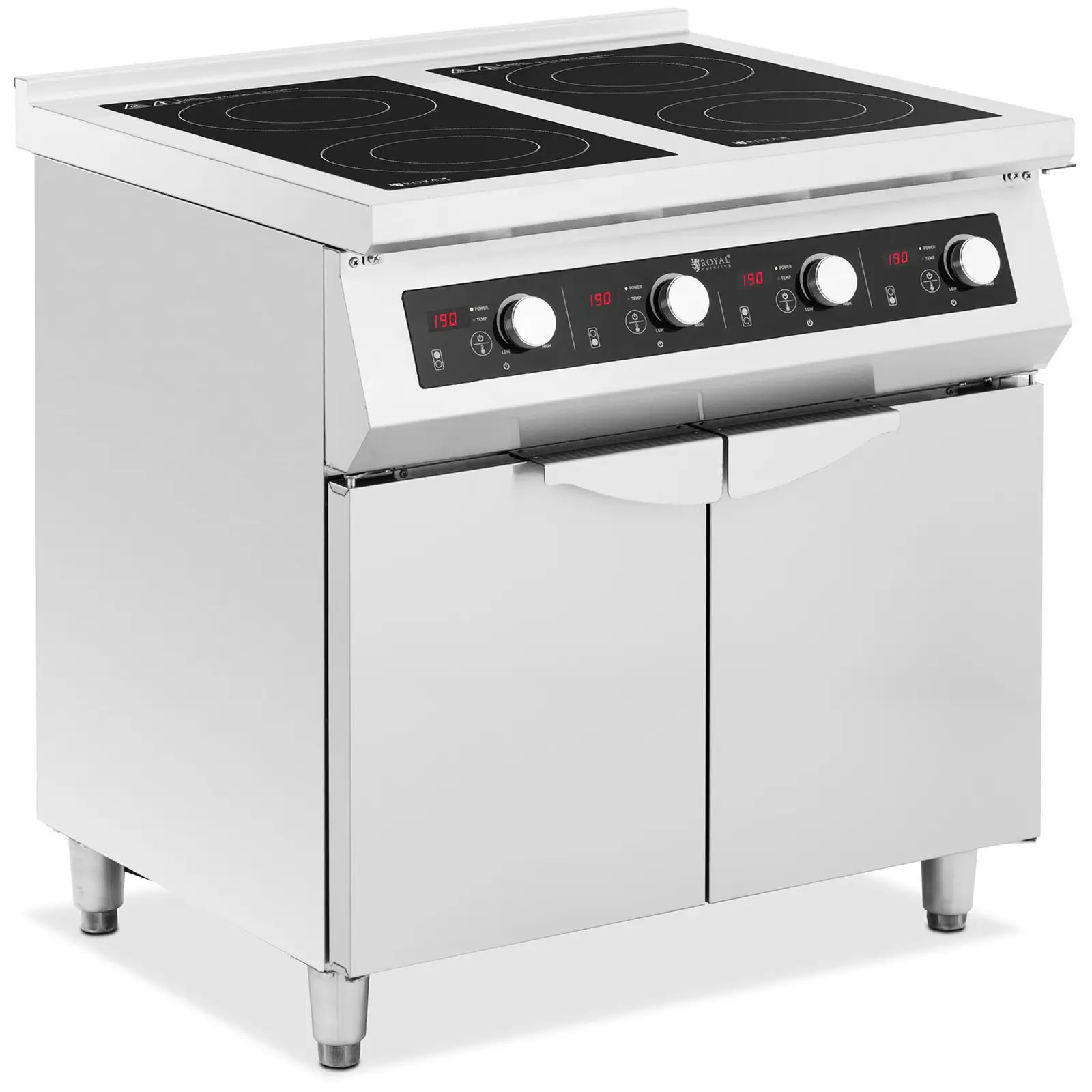 Induktionsherd - 17000 W - 4 Kochflächen - 60 - 240 °C - Stauraum - Royal Catering