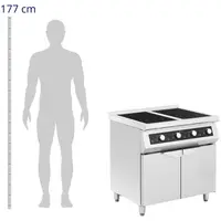 Induction Hob - 17000 W - 4 cooking surfaces - 60 - 240 °C - Storage space - Royal Catering
