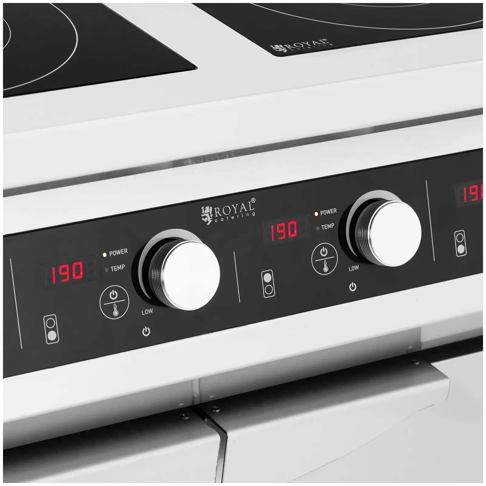 Kuchnia indukcyjna - 17000 W - 4 palniki - 60 - 240°C - miejsce do przechowywania - Royal Catering (Ochrona przed przegrzaniem: Tak)