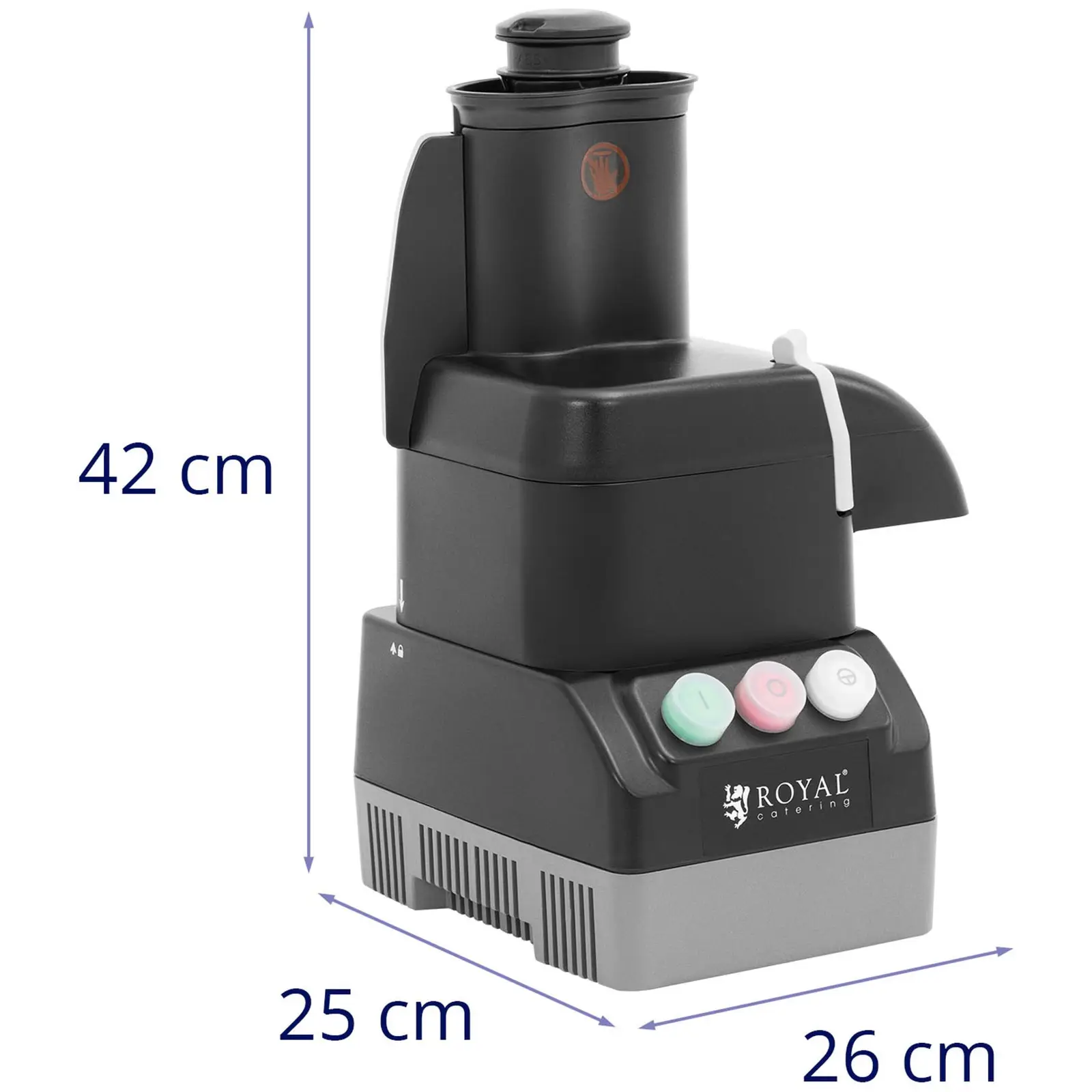 Stolní kutr a kráječ zeleniny - 3 l - 600 W - výsypka - Royal Catering