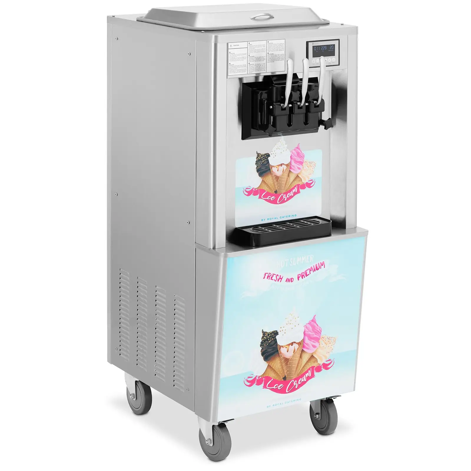 Mașină de înghețată Soft Serve - 2140 W - 33 l/h - 3 arome - Royal Catering