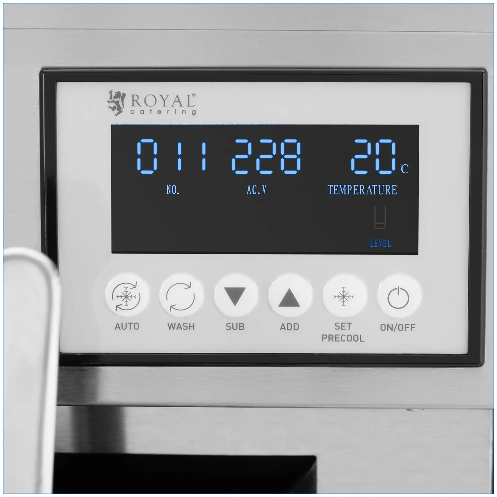 Softicemaskine - 2140 W - 33 l pr. time - 3 smagsvarianter - Royal Catering (Hjul: Ja)
