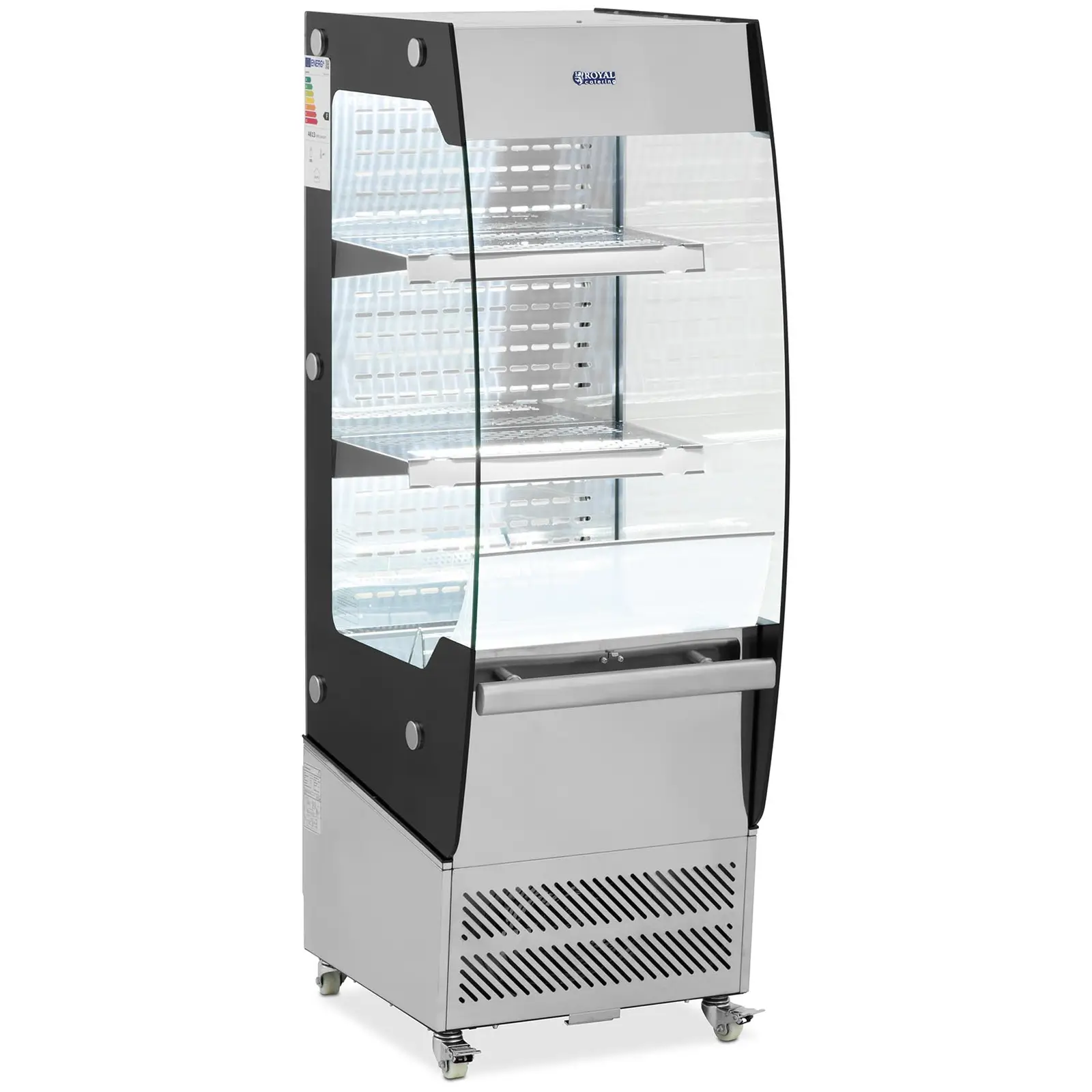 Vitrine réfrigérée libre service - 180 L - 2 étagères - 2 - 12 °C - LED - Acier inoxydable / Verre trempé - Royal Catering