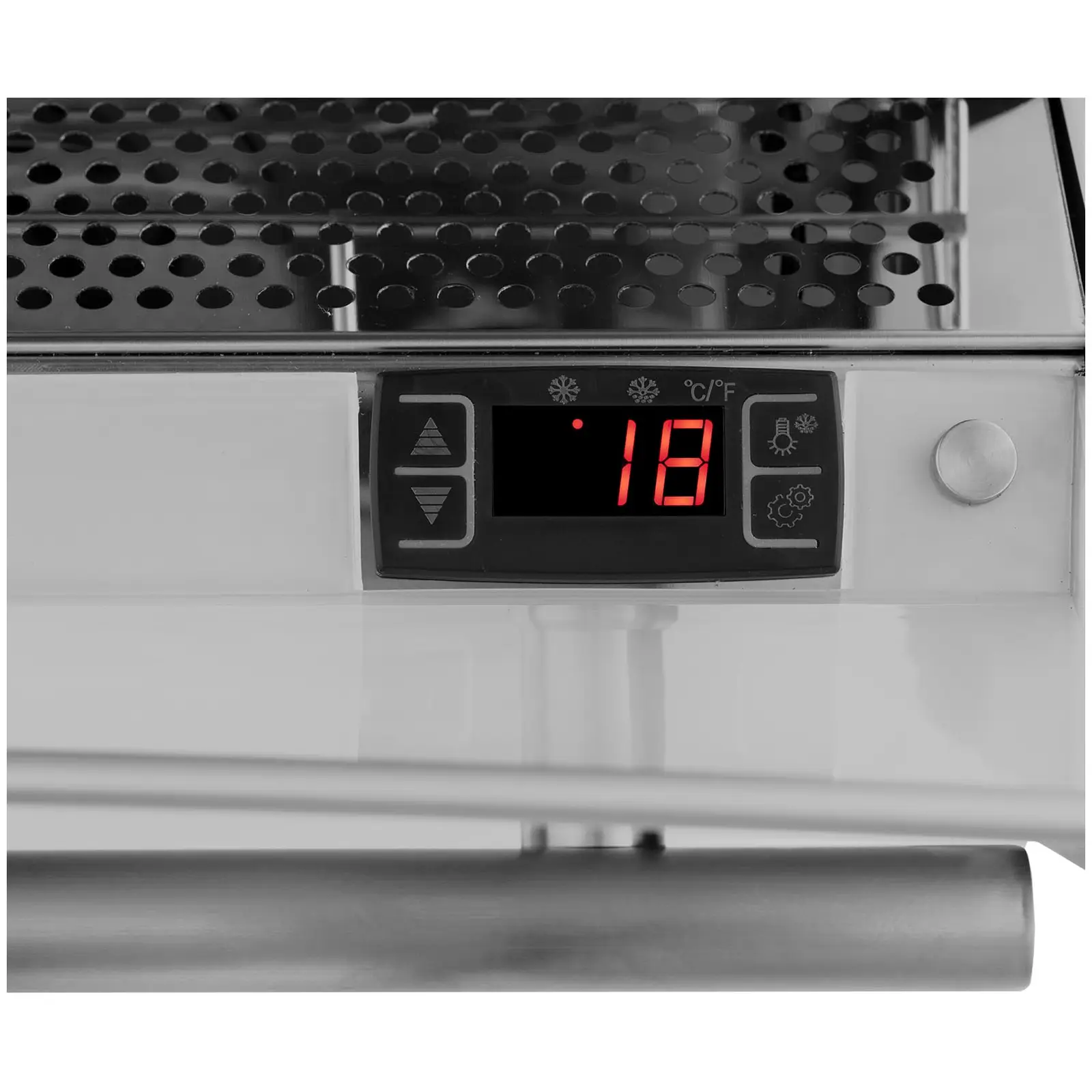 Kühlregal - 180 L - 2 Böden - 2 - 12 °C - LED - Edelstahl / gehärtetes Glas - Royal Catering (LED Leistung: 4.5 W)