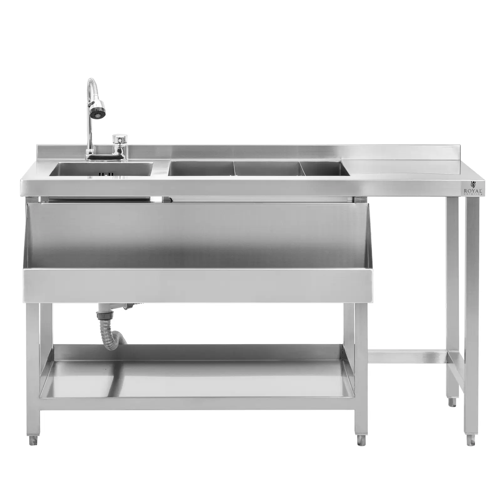 Barový pult - s nádobou na led a držákem na lahve - Royal Catering (Rozměry (DxŠxV): 66 x 106 x 136 cm)