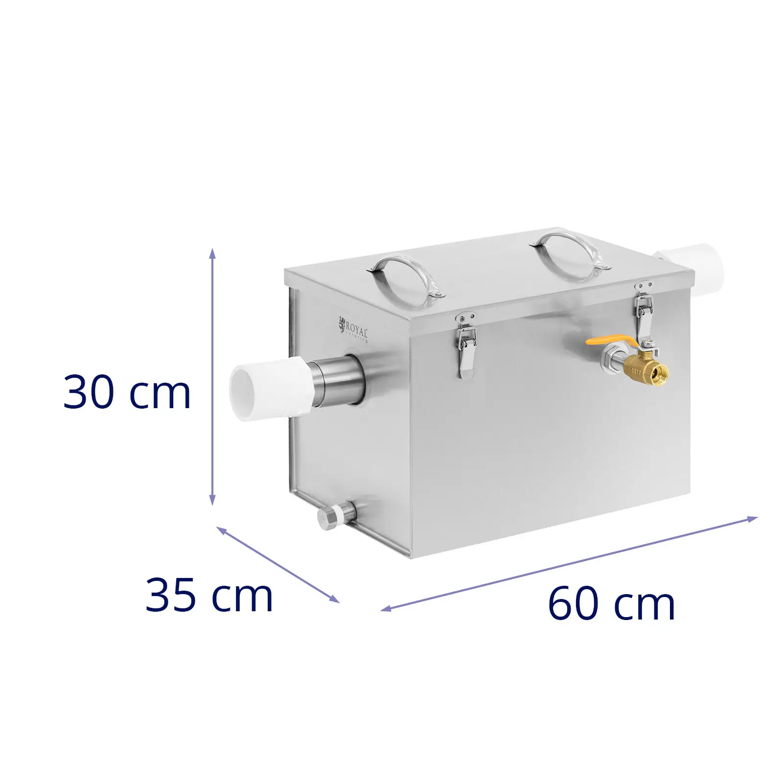 Odlučovač tuků - 21 l - Royal Catering (Materiál: Ušlechtilá ocel (304))
