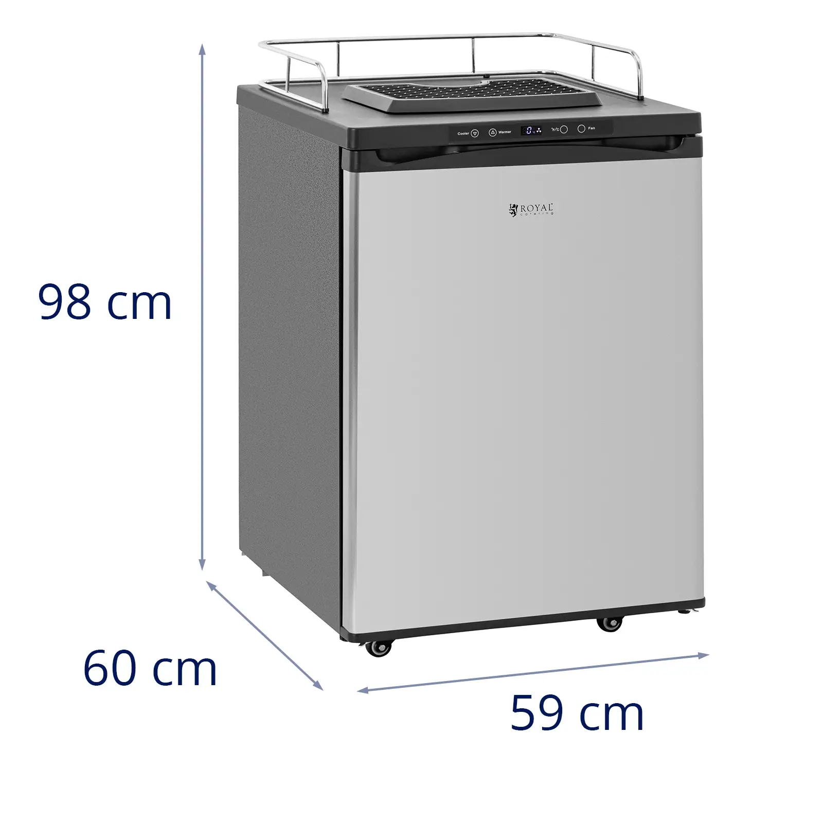 Fadølskøler til 50 l-fustager - 163 l - Royal Catering (Materiale: rustfrit stål)