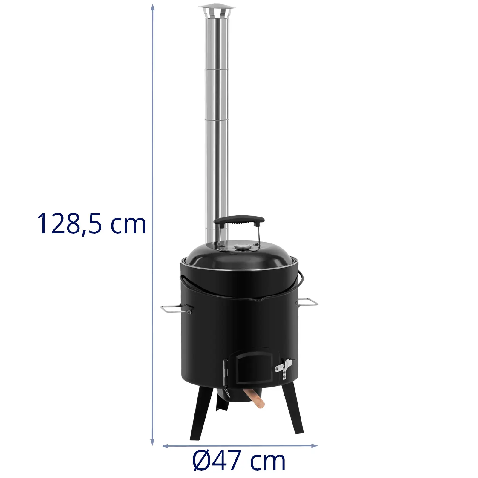 Gulyásfőző üst - 14 l - zománcozott - grillrács - merőkanál - hőmérő - Royal Catering