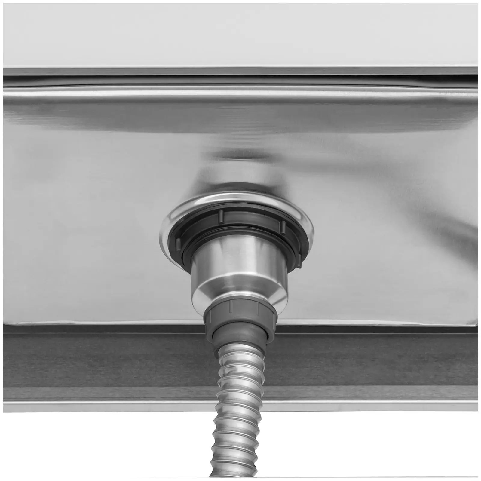 Plonge inox - 2 éviers - inox - 160 x 60 x 97 cm - Royal Catering (Profondeur de l'évier: 25 cm)