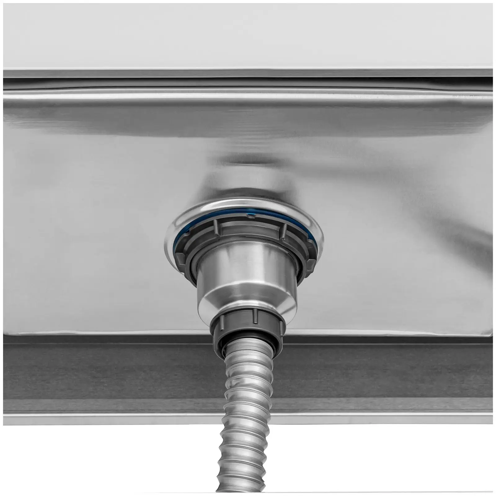 Plonge inox - 2 éviers - inox - 180 x 70 x 97 cm - Royal Catering (Profondeur de l'évier: 30 cm)