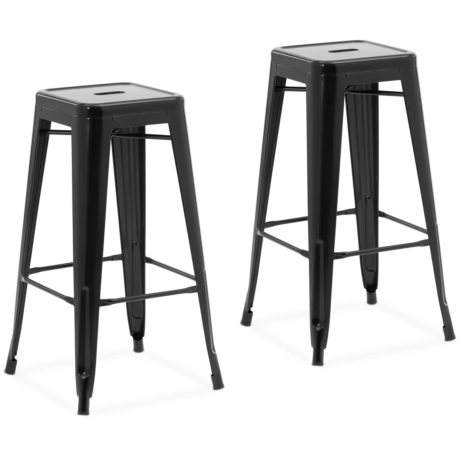 Sgabello da bar - Set da 2 - Nero - Royal Catering