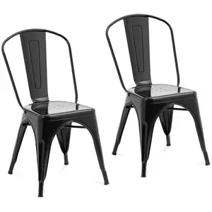 Kovinski stol - komplet 2 - do 150 kg - sedež 35 x 34 cm - rjava - Royal Catering