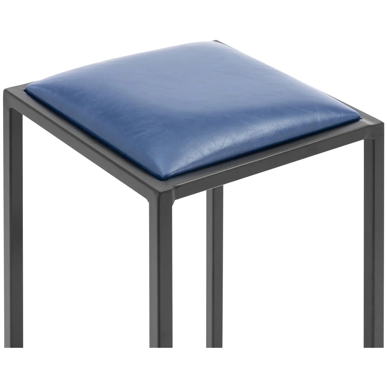 Tabouret de bar industriel - lot de 2 - noir/bleu - avec rembourrage - Royal Catering (Charge max.: 140 kg)
