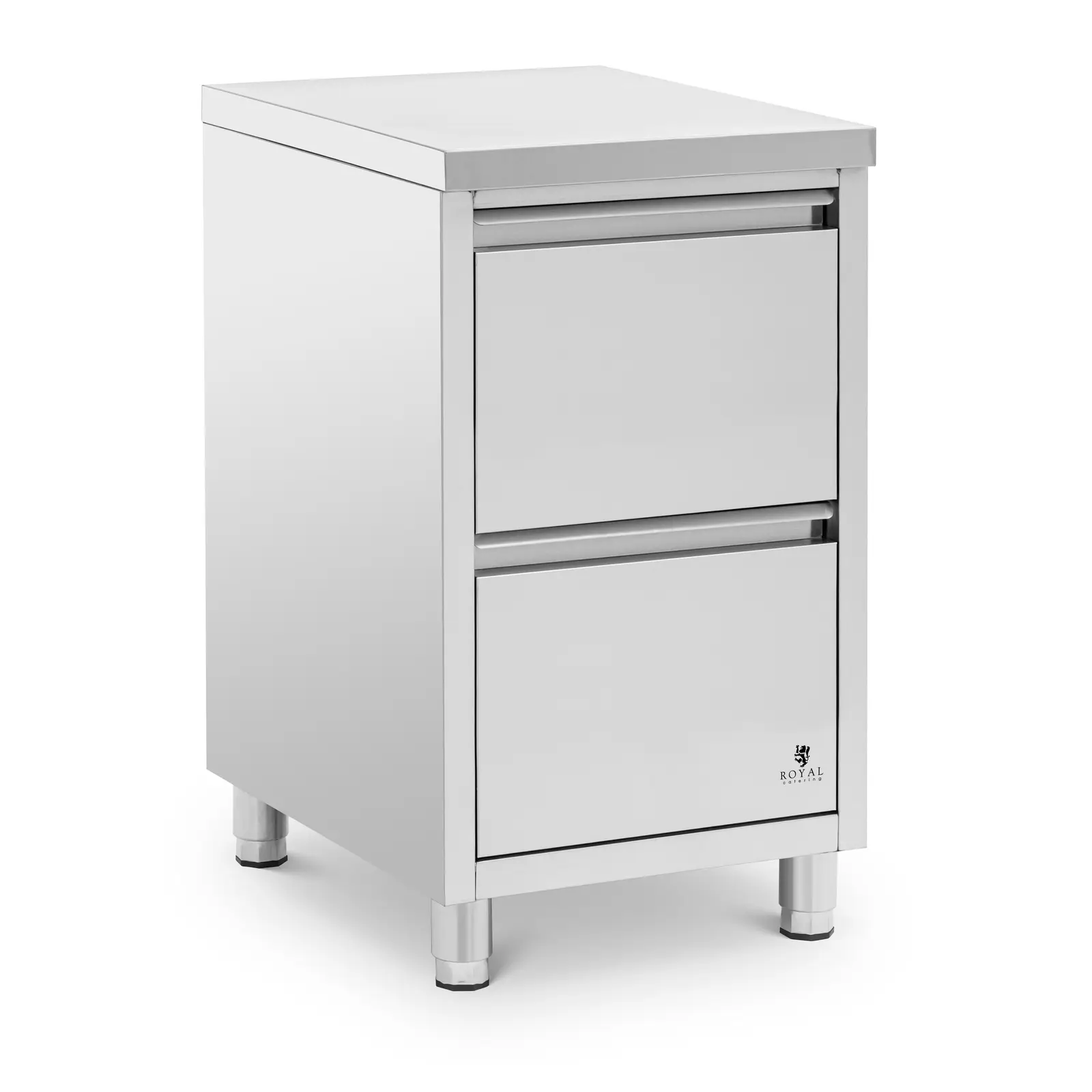 Pracovní skříňka z ušlechtilé oceli - 2 zásuvky - 50 x 60 cm - Royal Catering
