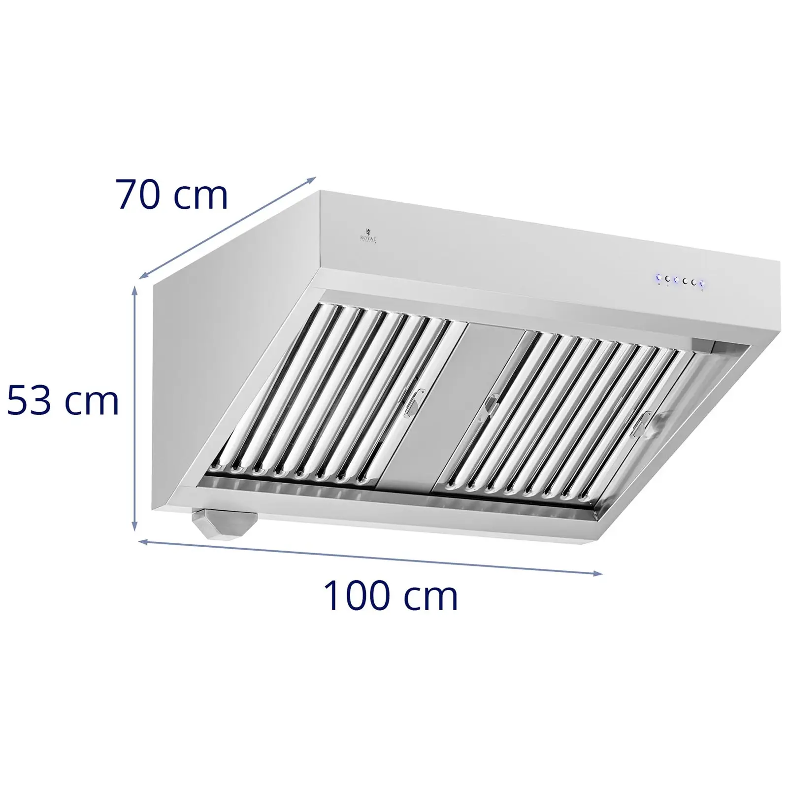 Emhætte med motor - 100 cm - 1000 m³/t - Royal Catering (Materiale: rustfrit stål)