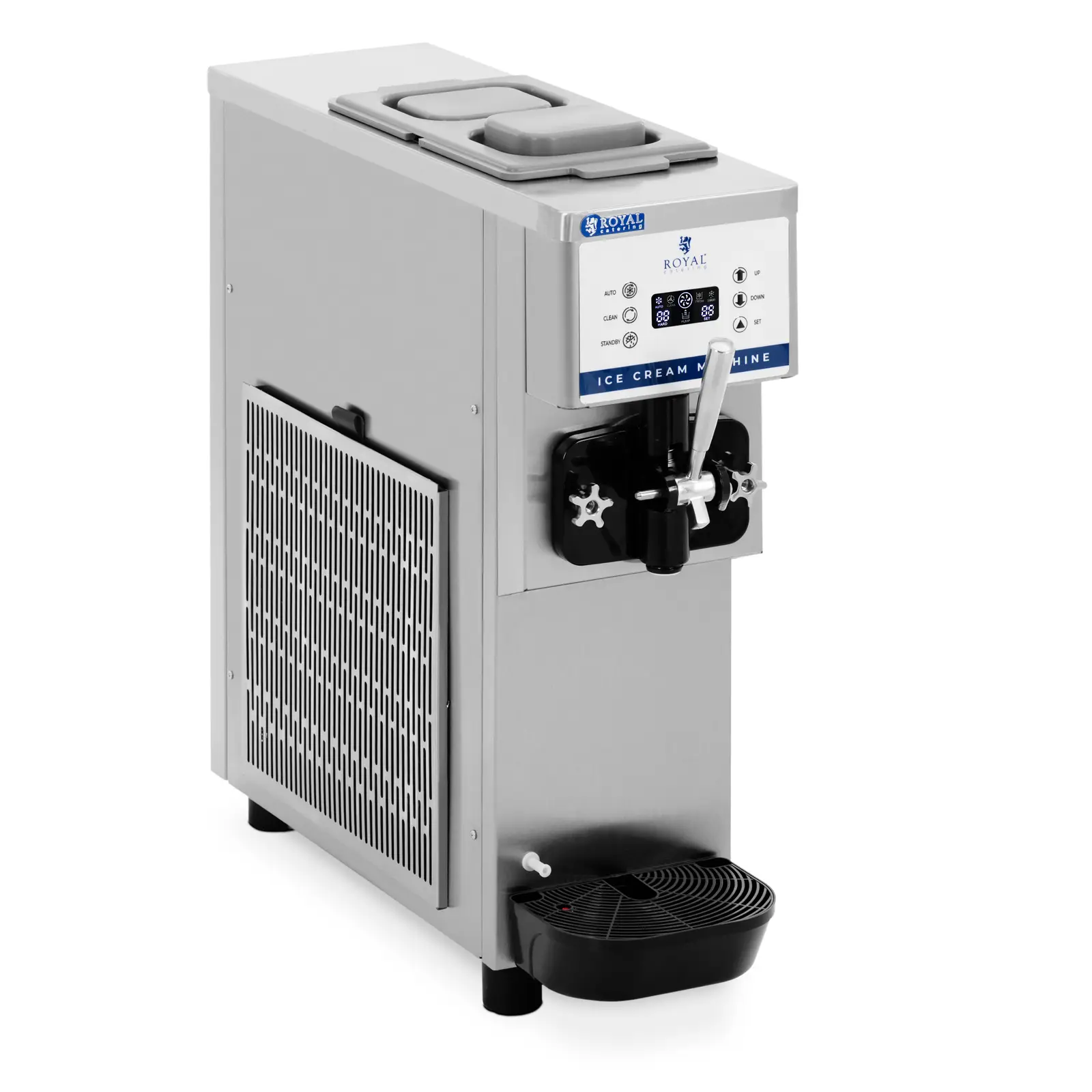 Produs cu defecte estetice Mașină de înghețată Soft Serve - 800 W - 6,5 l/h - LED - Royal Catering