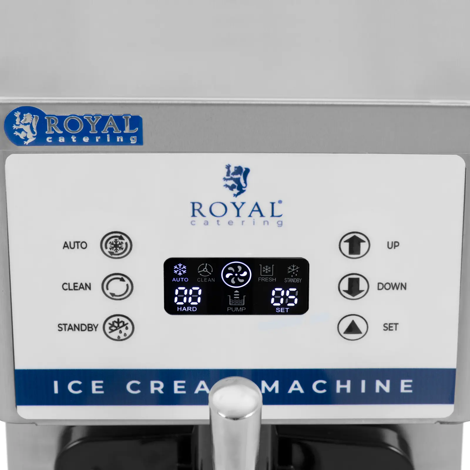 Stroj na točenou zmrzlinu - 800 W - 6,5 l/h - LED - Royal Catering (Kolečka: Ne)