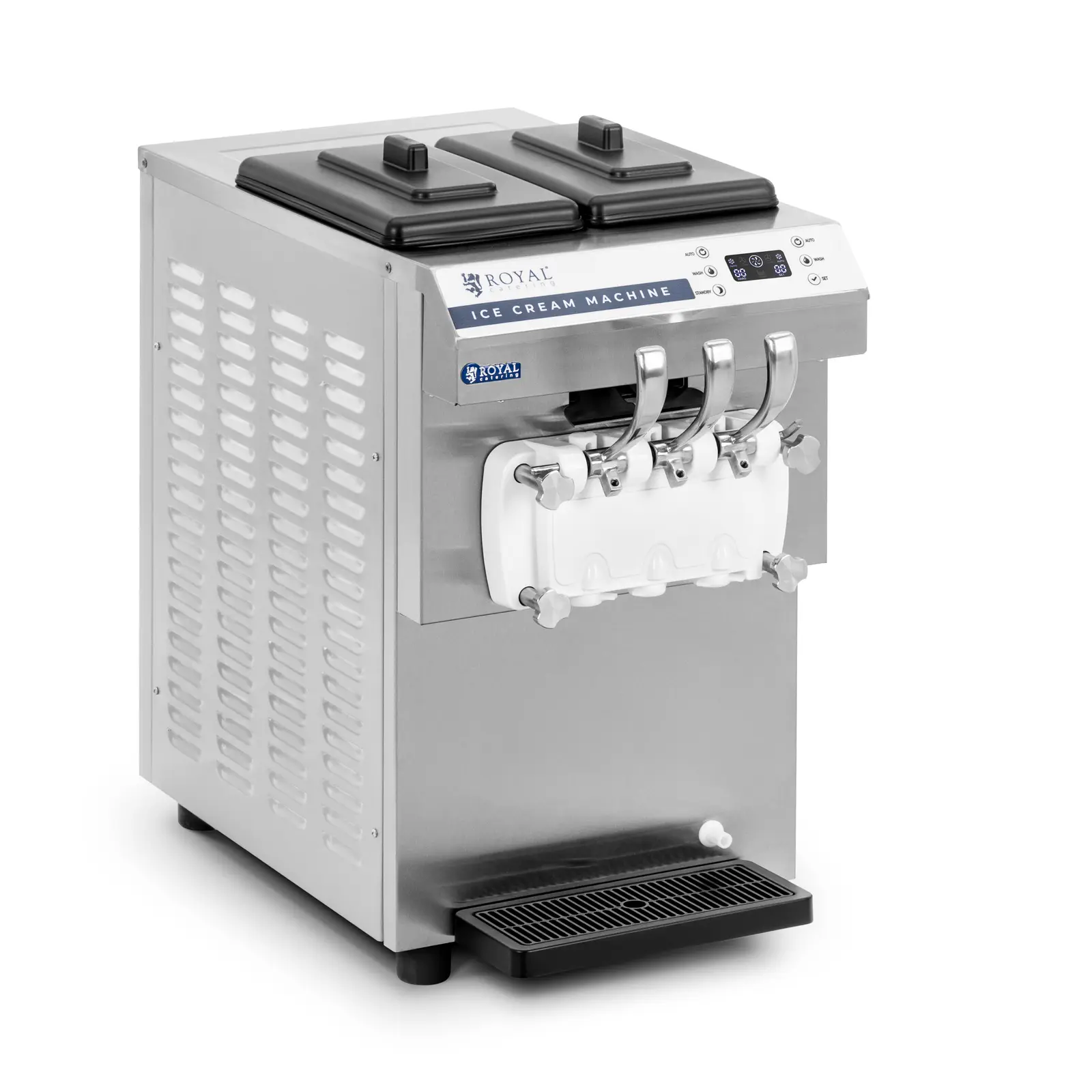 B-Ware Softeismaschine - 16 l/h - 1350 W - LED - 2 Sorten + Mischung aus beiden - Royal Catering - Produktbild