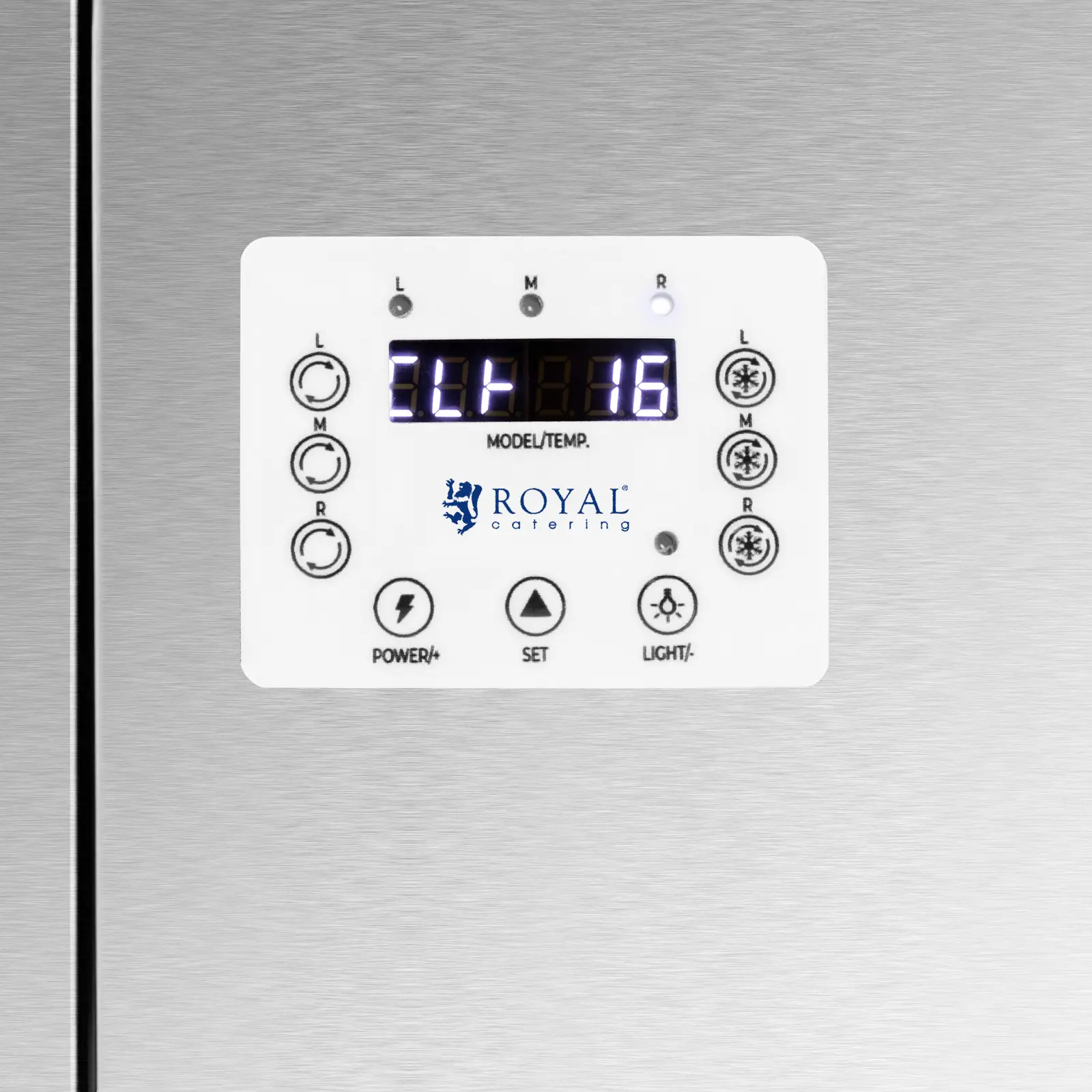 Výrobník ledové tříště - 3 x 12 l - LED osvětlení - digitální ovládací panel - Royal Catering (Světlo LED: Ano)