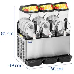 Máquina de granizados - 3 x 12 l - iluminação LED - painel de controlo digital - Royal Catering